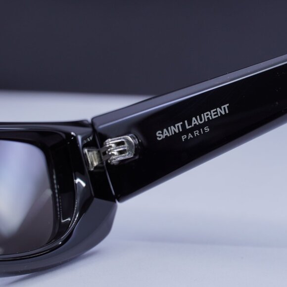 Saint Laurent SL553 001 Rectangle Sunglasses - Black - Picture 8 of 11